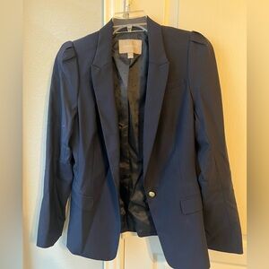 Banana Republic navy puff sleeve jacket